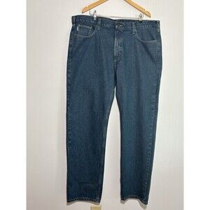 Carhartt Denim Jeans Mens 42 34 Blue Work Pants Traditional Fit Cotton B480-DVB